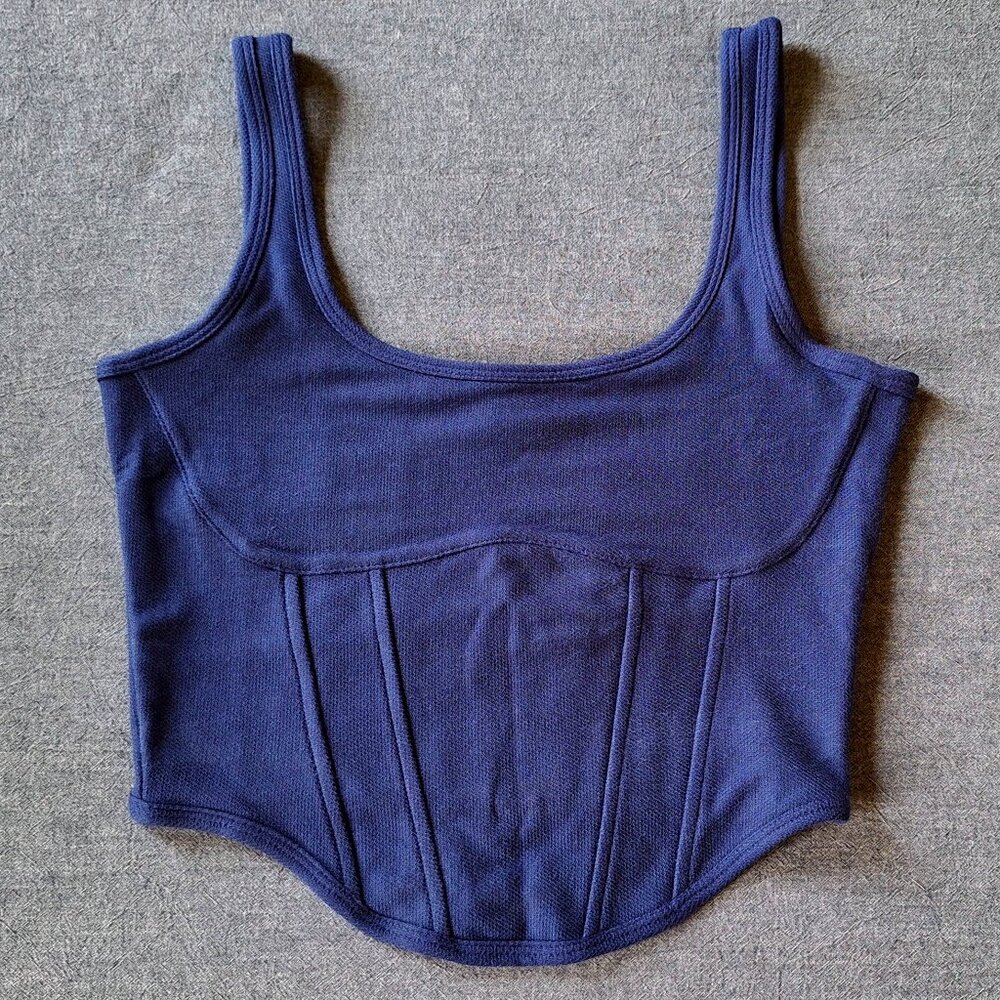NWT PINK Victoria's Secret Blue Faux Corset Size Medium